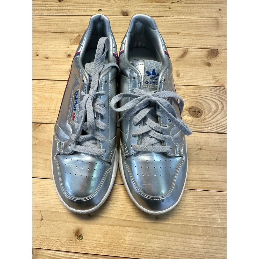Adidas Continental‎ 80 Metallic Silver Red Blue Mens Size 8 Sneakers